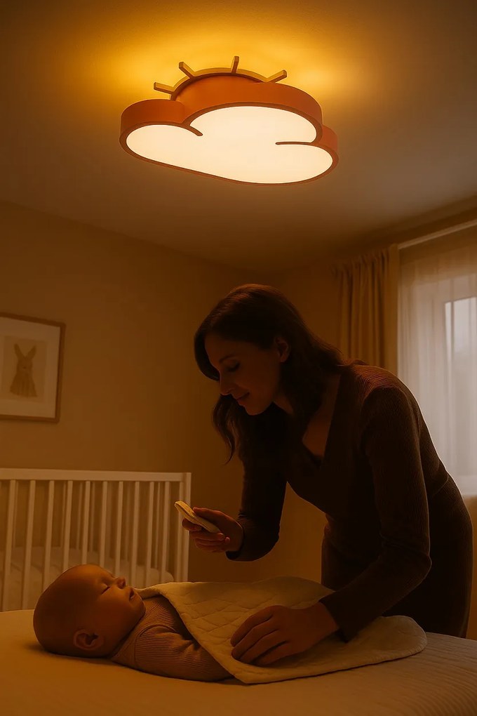 IKO LED stropná lampa s diaľkovým ovládačom – Ružový oblak