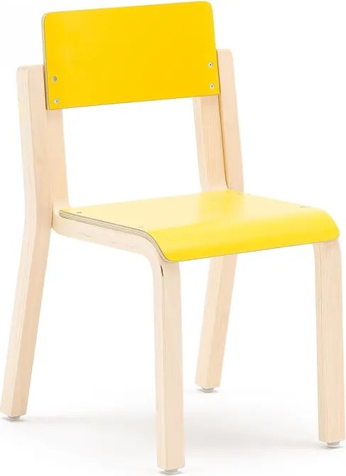Detská stolička DANTE, výška 310 mm, breza/žltá