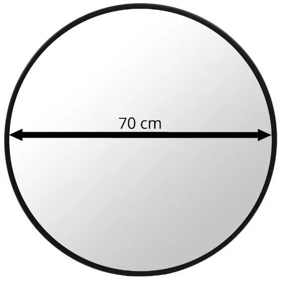 TRENDIE Zrkadlo 70 cm s čiernym rámom