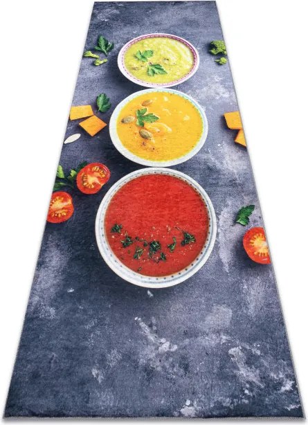 Protišmykový koberec / behúň ANDRE 33290 sivý / žltý