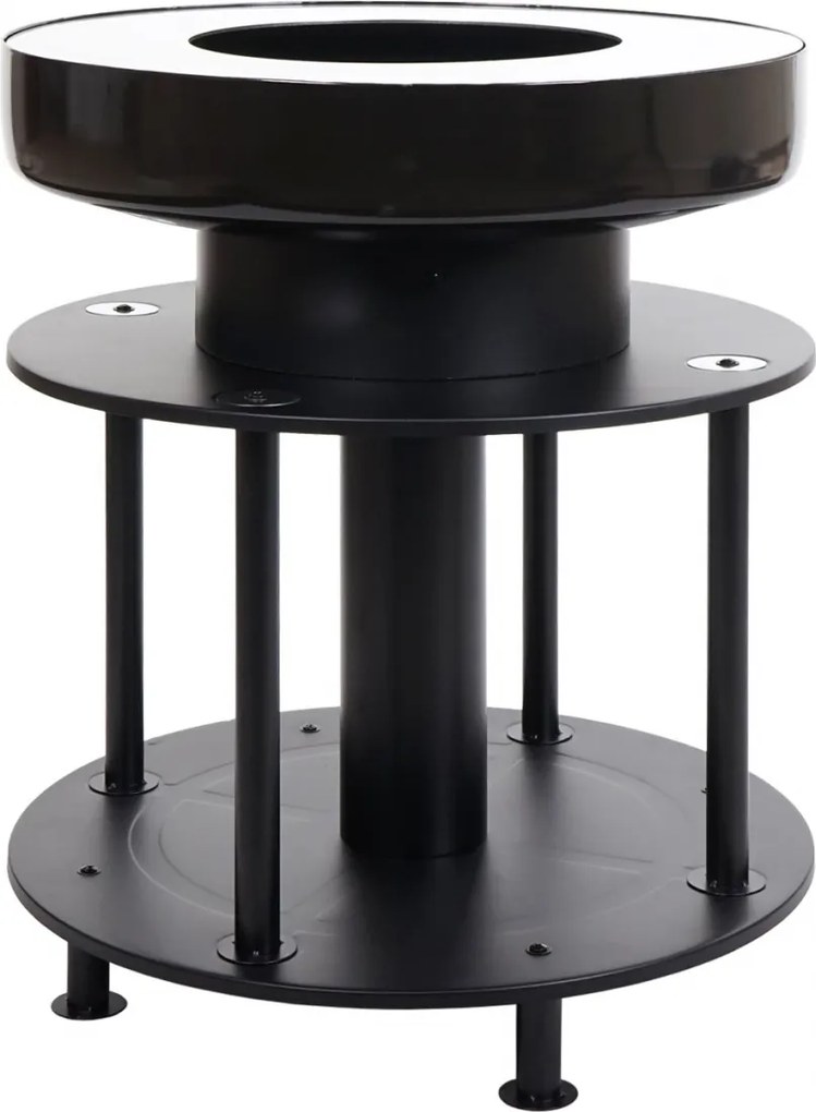 Ohnisko s grilovacou platňou HWC-K95, oceľ / nerez / smalt Ø56cm - čierna
