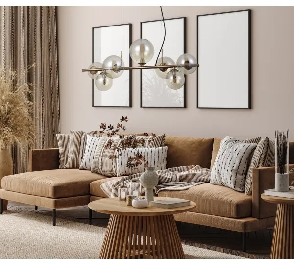 ITALUX PND-406007-7-HBR - Luster na lanku CANELLO 7xG9/5W/230V mosadz