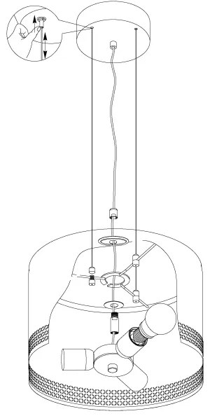 Eglo 99274 - Luster na lanku ESTEPERRA 3xE27/40W/230V