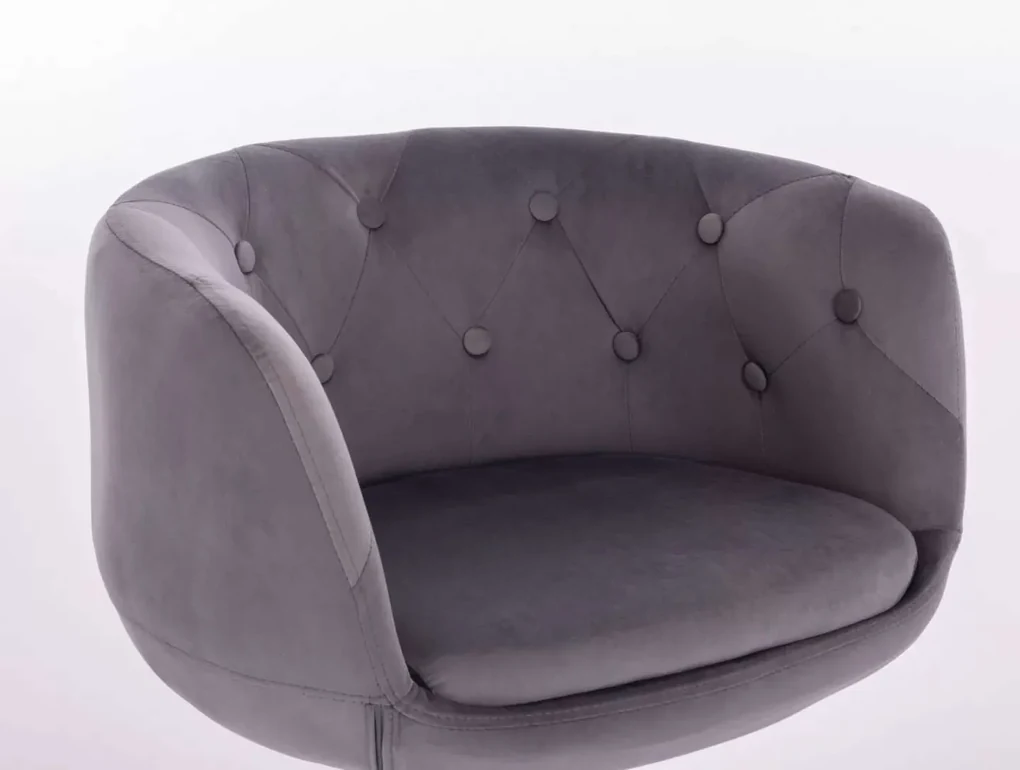 LuxuryForm DESIGN Kreslo MONTANA VELUR na striebornom tanieri - šedé
