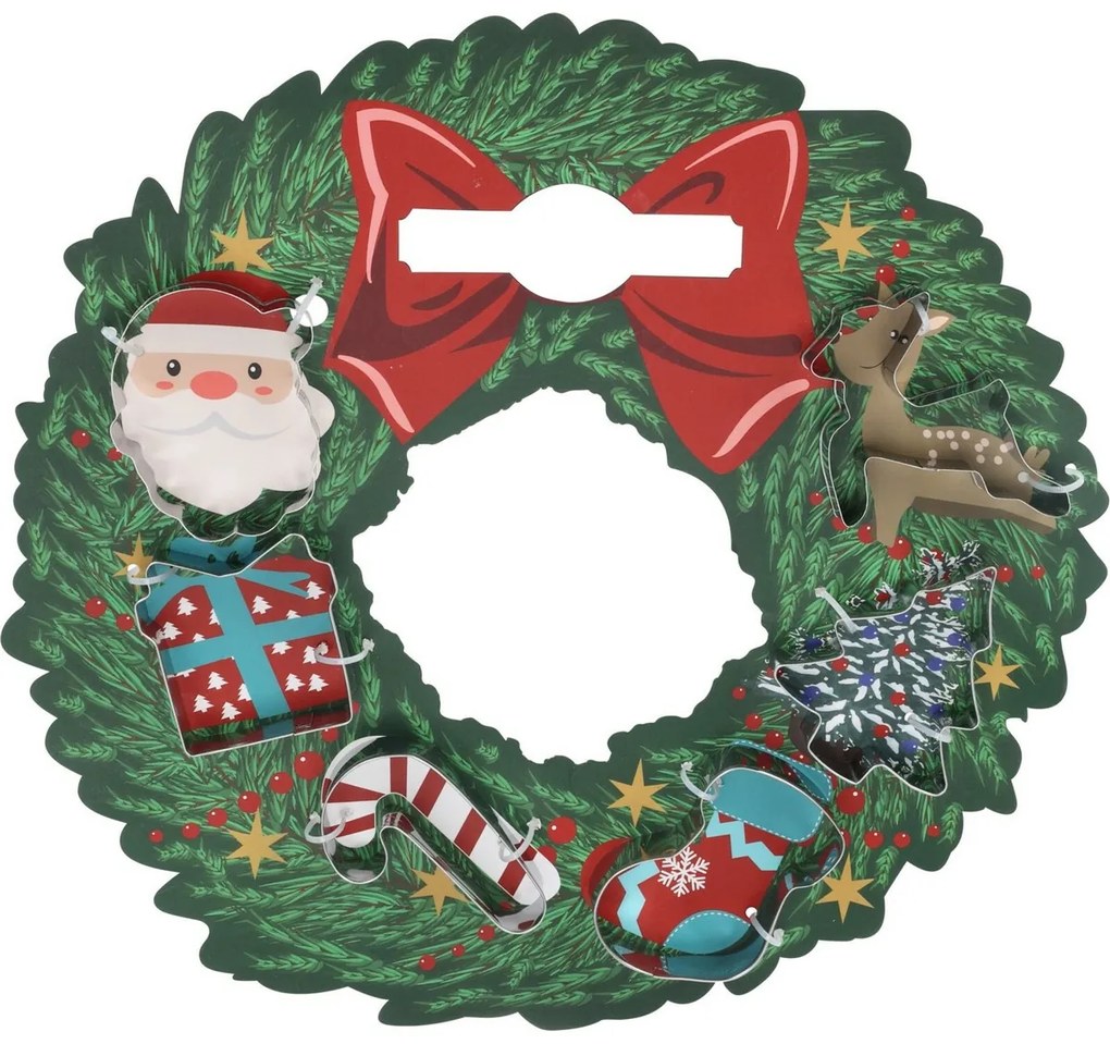 6-dielna súprava vykrajovadiel na sušienky Veniec