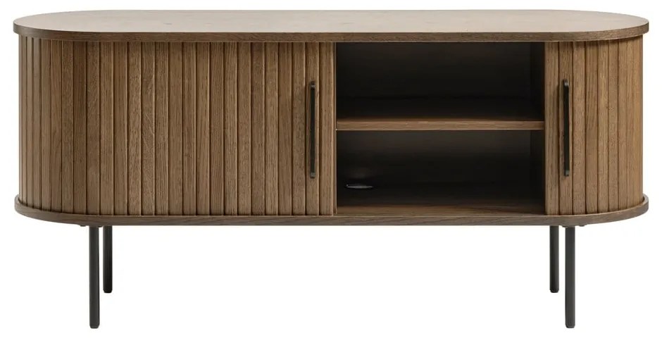 Hnedý TV stolík v dekore duba 120x56 cm Nola – Unique Furniture