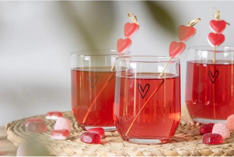 Transparentný pohár na vodu so srdiečkom - Ø 8*9 cm / 300 ml