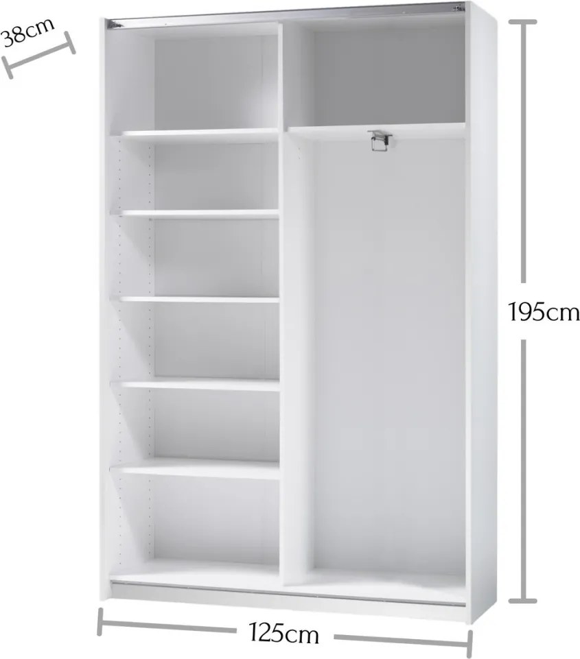 Šatníková skriňa Fast, biela