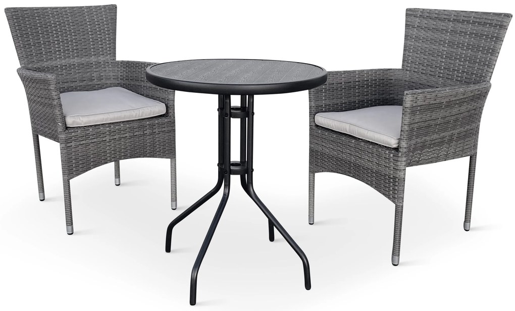 Balkónový set Nina + 2x ratanové kreslo Bali PREMIUM