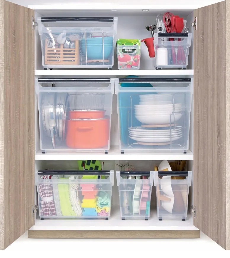 Úložný box, úzky s úchytom, systémový NUK, 58x38x26, 30 l