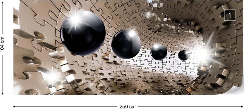 Fototapeta GLIX - 3D Puzzle Tunnel + lepidlo ZADARMO Vliesová tapeta  - 250x104 cm