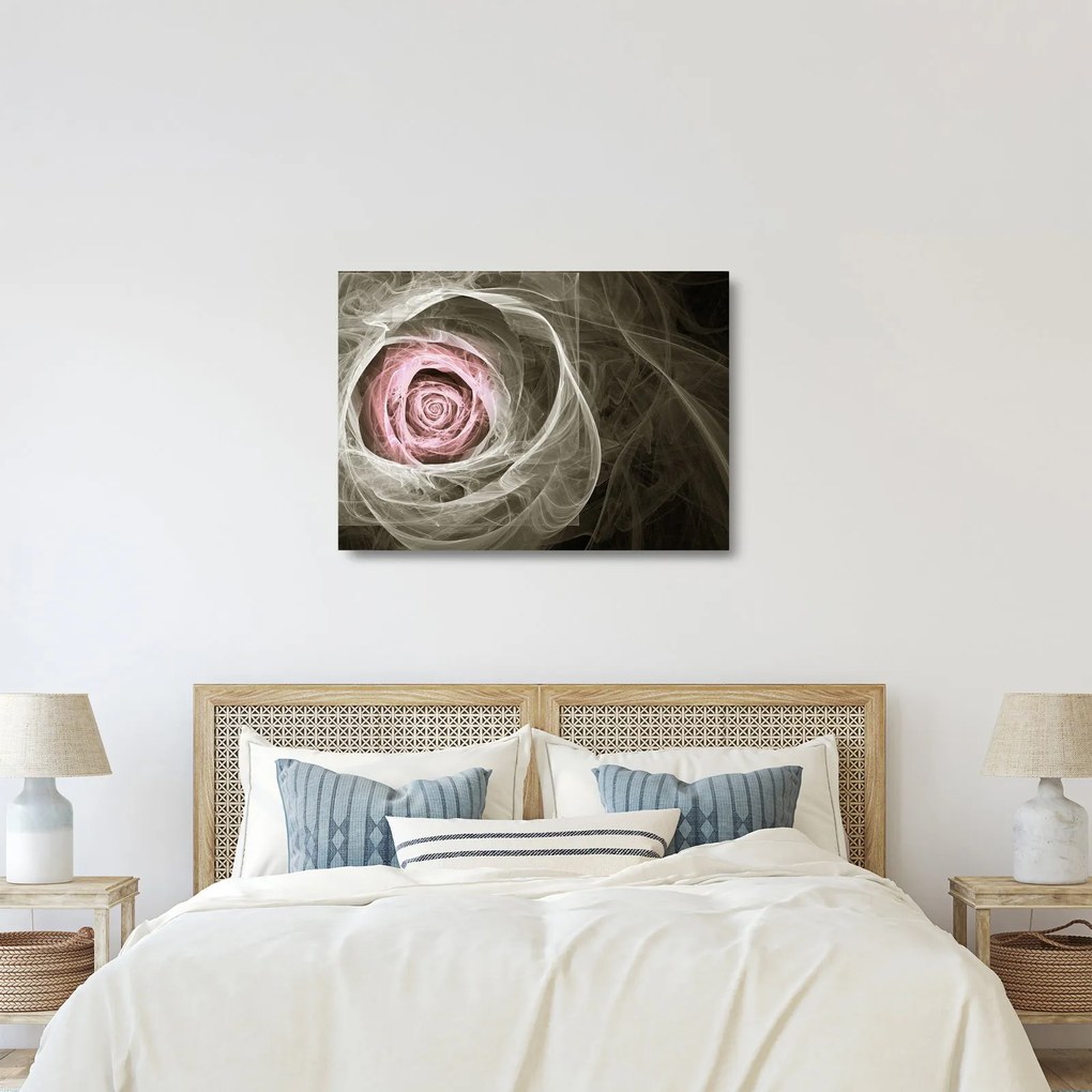 Sklenený obraz - Abstraktné ruže svetlo ružová (70x50 cm)