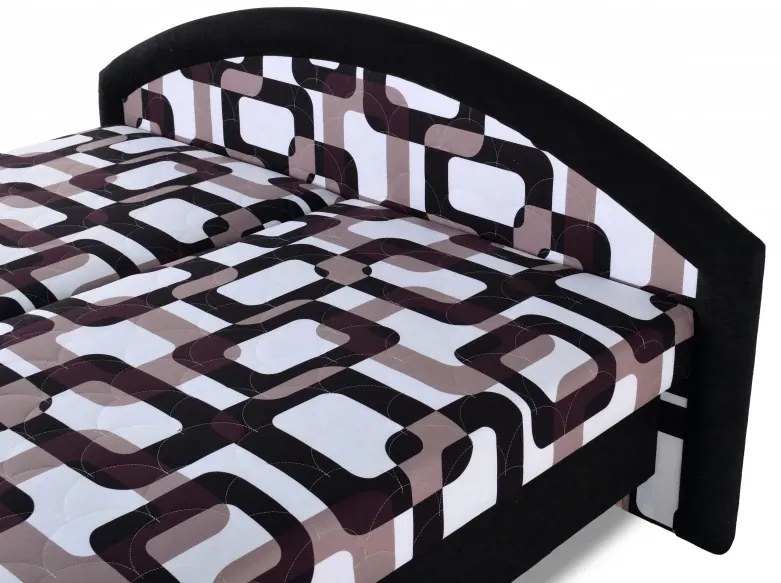 Čalúnená manželská posteľ MAGDA, čierna vzor/ čierna (216/41)