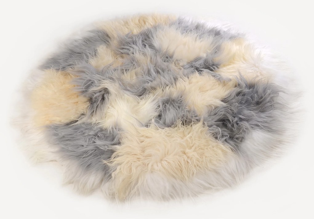Koberec z ovčej kožušiny kruh