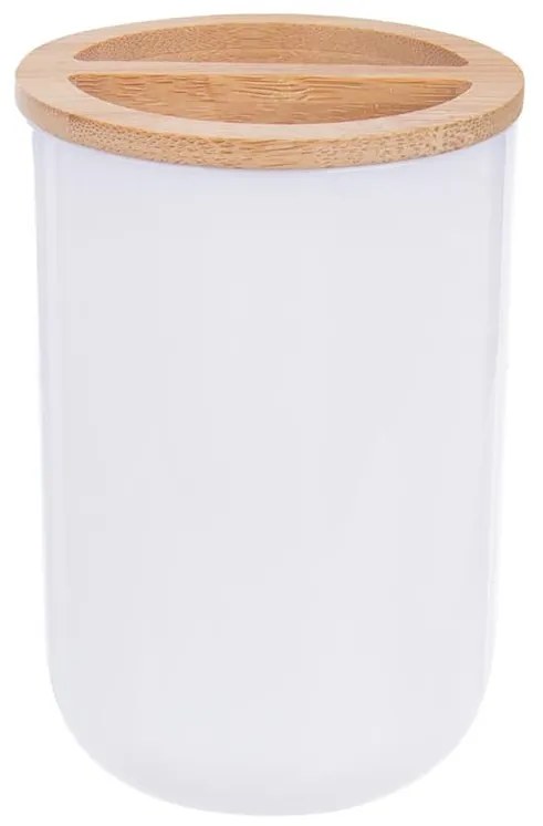 Sada 7 organizérů do koupelny WHITNEY, bílý plast/bambus
