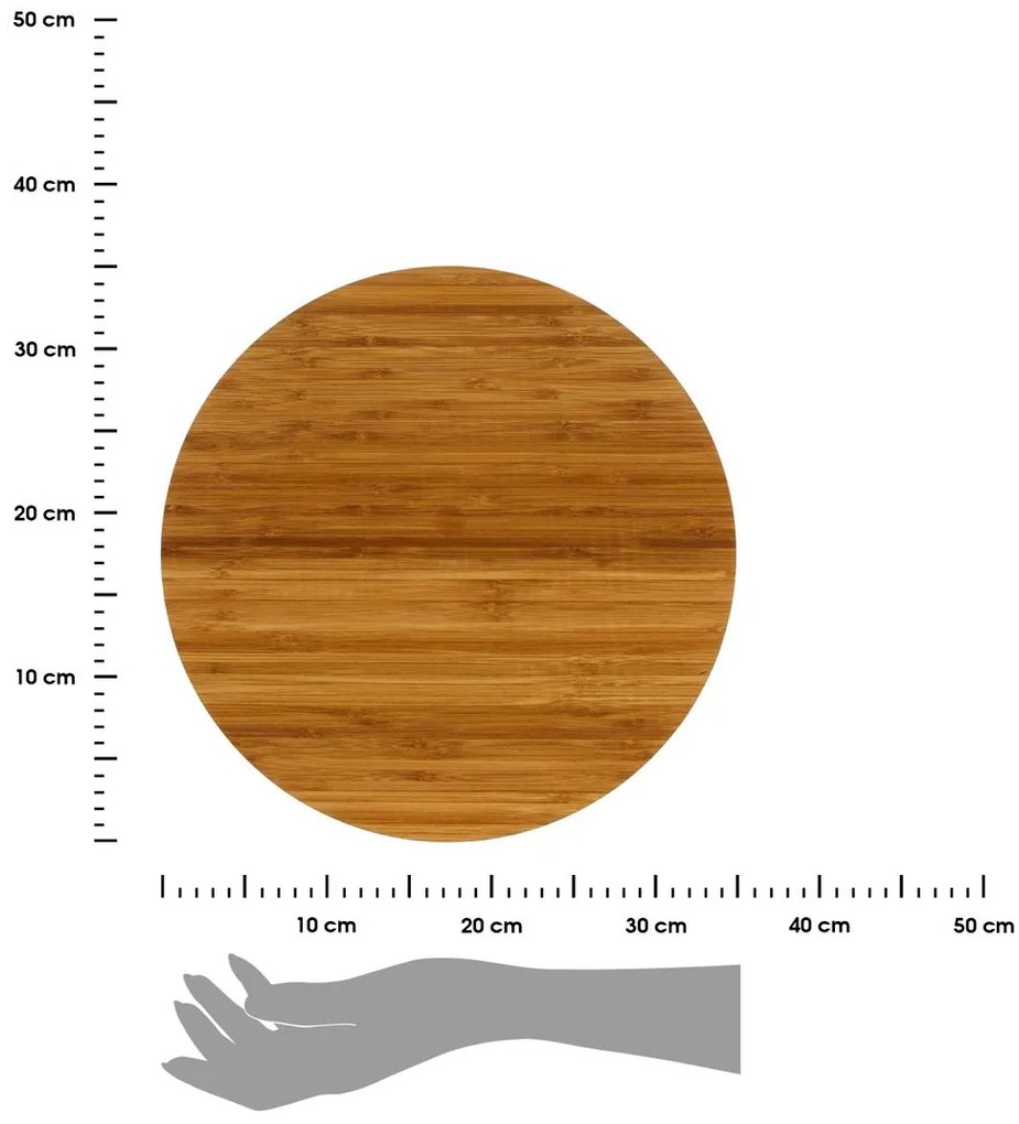 Drevený otočný servírovací podnos Wood, (fi) 35 cm