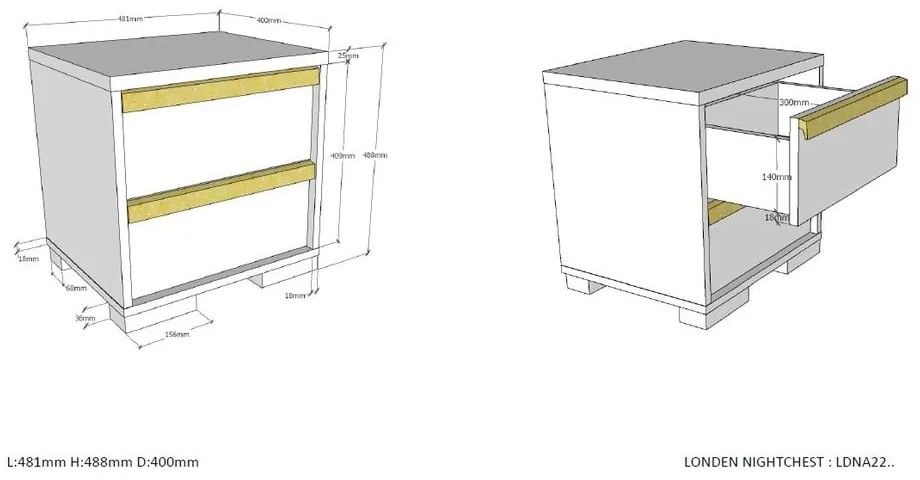 Tmavosivý detský nočný stolík London – Vipack