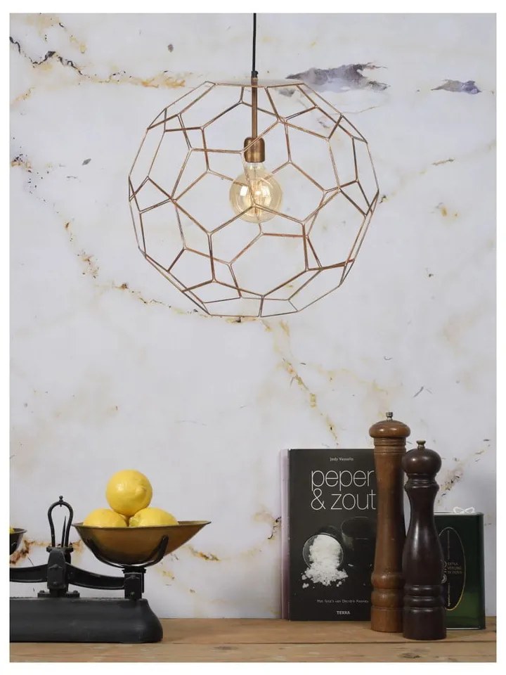 Hnedé závesné svietidlo s kovovým tienidlom ø 34 cm Marrakesh – it's about RoMi