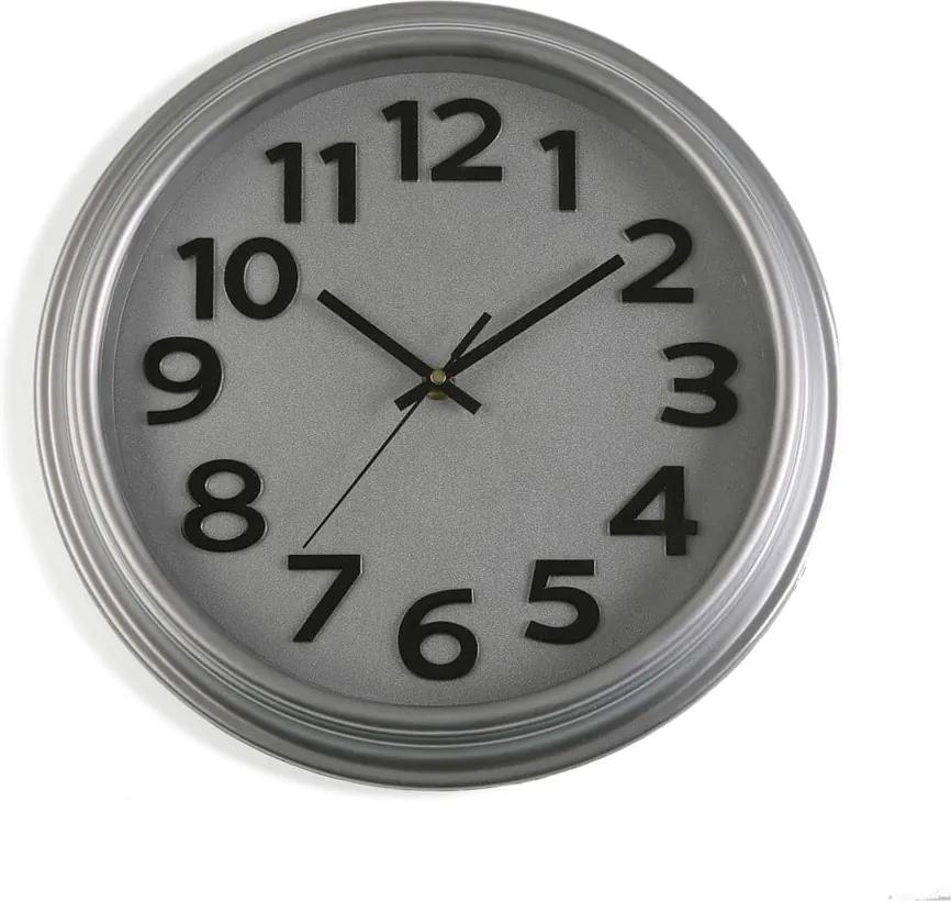 Sivé nástenné hodiny Versa In Time, ⌀ 32,7 cm