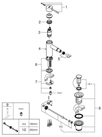 GROHE 32935001 - Bidetová batéria ESSENCE DN 15 lesklý chróm