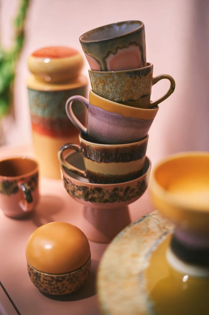 HK living Kameninová miska na podstavci 70's Lush Large
