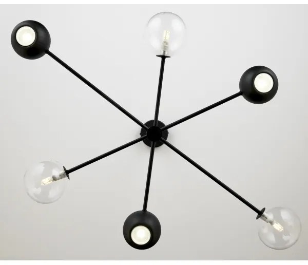 Jupiter 1995 - Luster na tyči MOKA 3xGU10/10W/230V + 3xG9/10W/230V čierna/číra