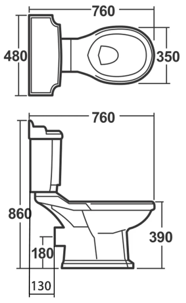 Aqualine Sapho, ANTIK WC kombi misa, biela