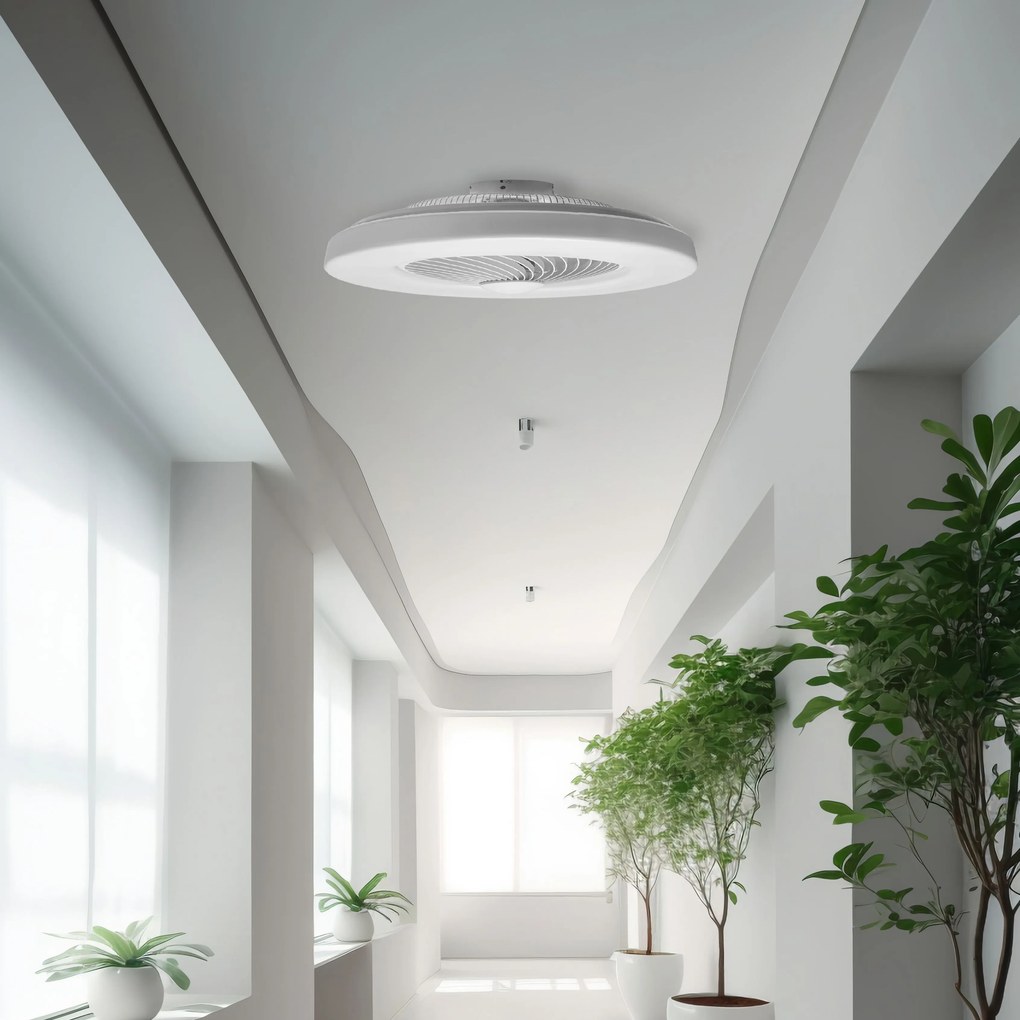 Toolight Toolight, LED stropné svietidlo s ventilátorom + diaľkové ovládanie APP1551-C, biela, OSW-05180