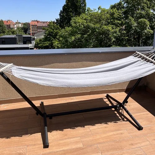 JAKS Hojdacia sieť so stojanom šedá