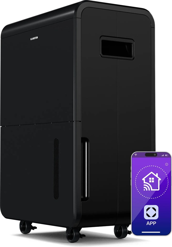 Klarstein DryFy Connect 70 odvlhčovač vzduchu, 70 l / deň, do 140 m², WiFi, ovládanie pomocou aplikácie, 8 L nádrž na vodu