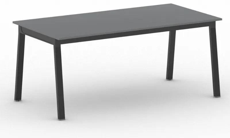 Rokovací kancelársky stôl PRIMO BASIC, 180x90 cm, čierna podnož, grafit