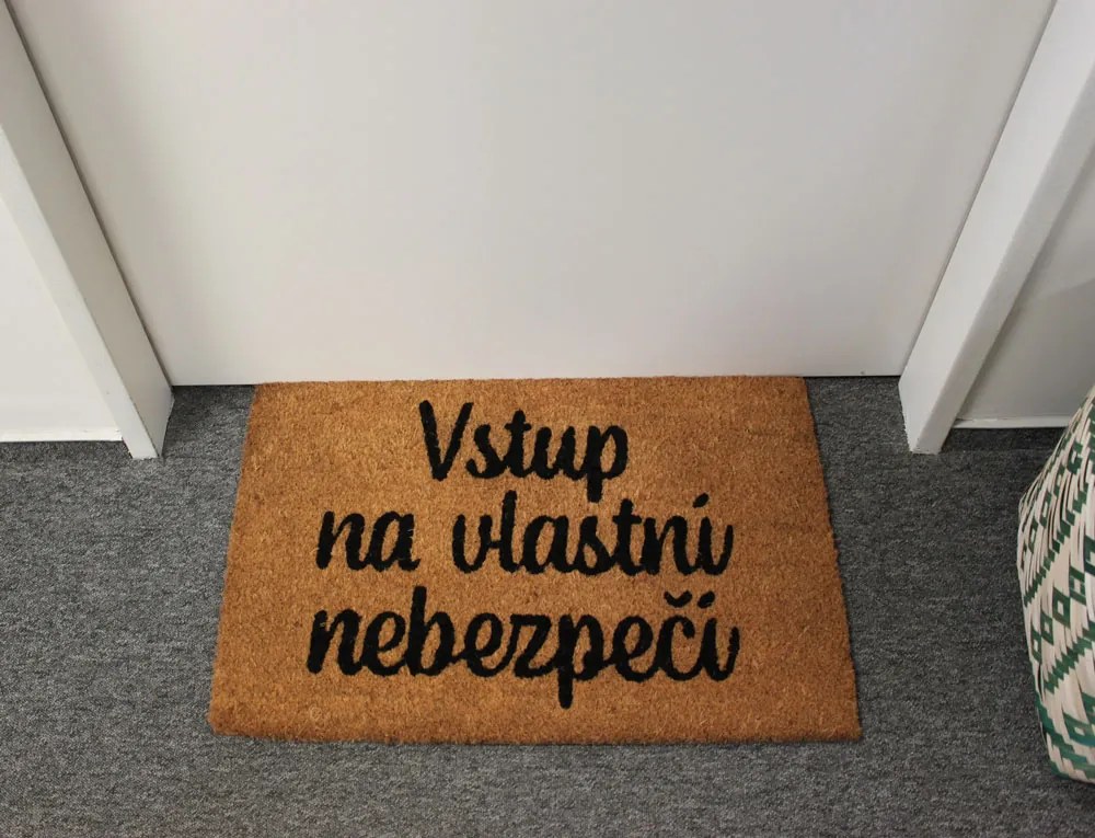 ARÔME HOME Rohožka z kokosových vlákien 40 x 60 cm, Vstup na vlastní nebezpečí