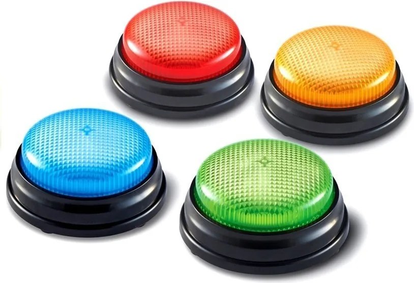 LEAN Toys Sada bzučiakov 4 svetlá Svetlo Zvuk 4 farby