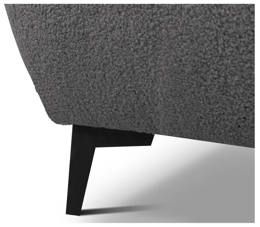 Tmavosivá čalúnená dvojlôžková posteľ s úložným priestorom s roštom 140x200 cm Makapu – Makamii