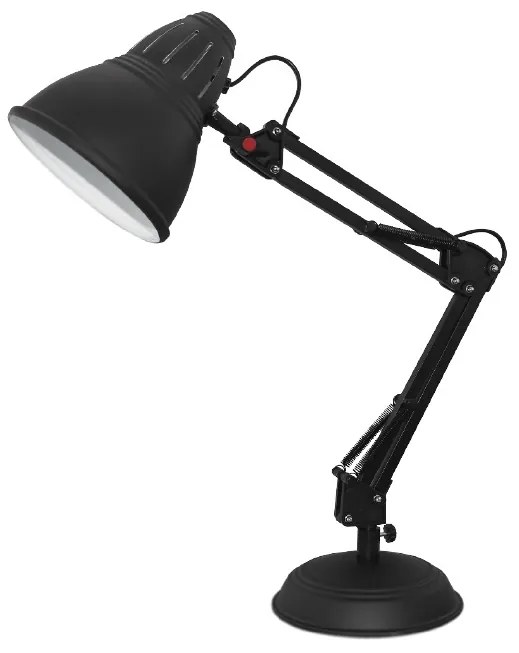 ACA DECOR Retro stolná lampa UFFICIO, čierna farba
