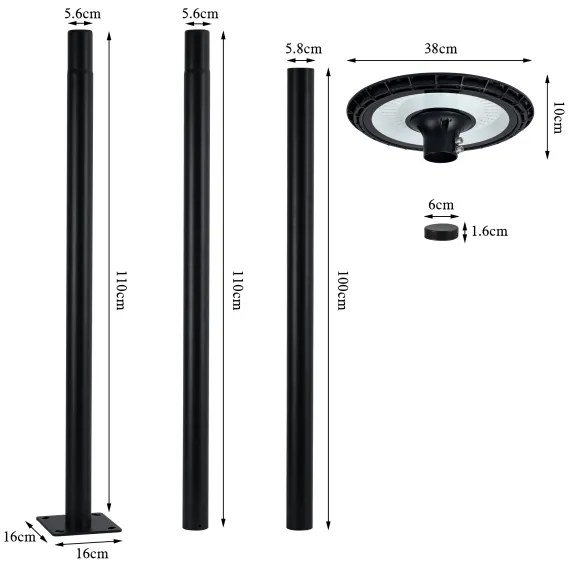 Brilagi - LED Pouličná lampa URBANSPARK LED/120W/230V čierna IP65