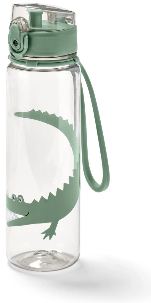 Fľaša na pitie, béžová s krokodíľou potlačou