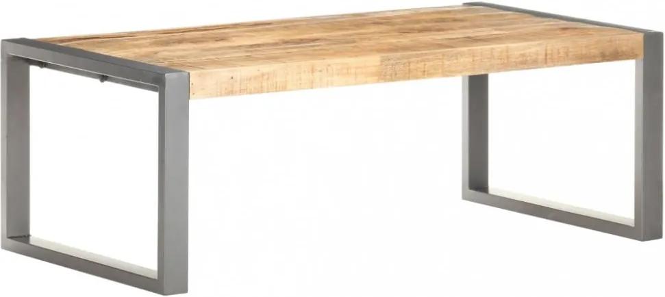 Konferenčný stolík masívne drevo / kov Dekorhome Sivá