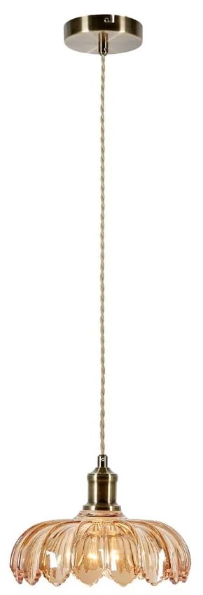 Závesné svietidlo v mosadzno-jantárovej farbe so skleneným tienidlom ø 25,5 cm Kurage – Markslöjd