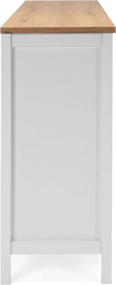 Široká úložná komoda Bergen, biela/dub artisan