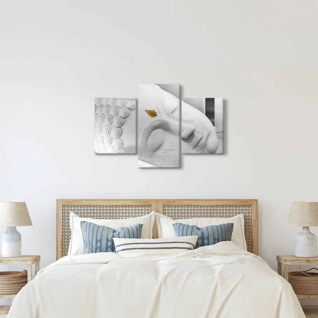Obraz - Biely Budha (90x60 cm)
