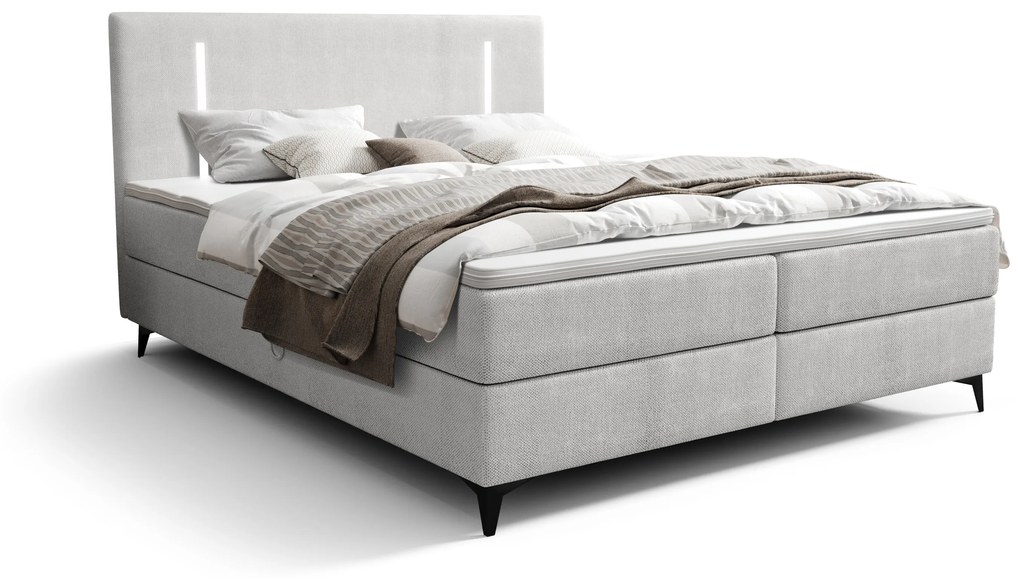 Jednolôžková posteľ 120 cm Ortega Comfort (sivá) (s roštom a matracom, s úl. priestorom) (s LED osvetlením). Vlastná spoľahlivá doprava až k Vám domov. 1082709