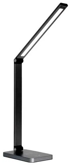 Stolná lampa Platinet 10 W, bezdrôtové nabíjanie + USB, čierna