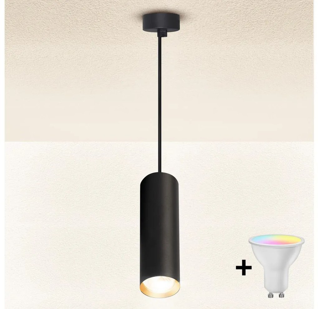 Brilagi - LED Stmievateľný luster na lanku SELE 1xGU10/6,5W/230V čierna/zlatá