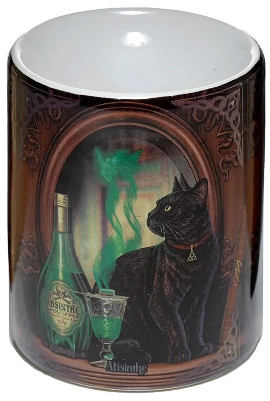 Keramická aromalampa Mačka a absinth - design Lisa Parker