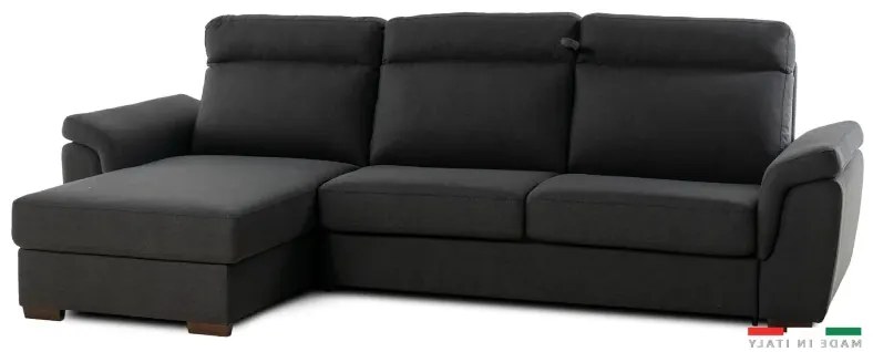 Rohová sedacia súprava na každodenné spanie AZZURRA br. FIORELLO s rozkladom, Ľavá, 140, tm. šedá (jazz 22 graphite)