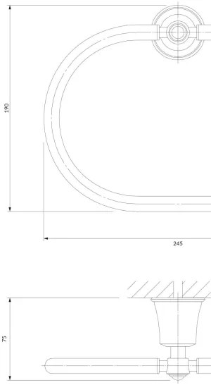 OMNIRES AL53230CR - Nástenný vešiak na uteráky ART LINE lesklý chróm