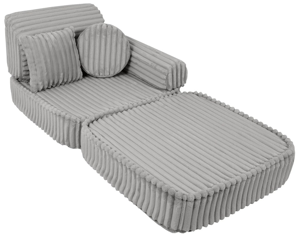 MeowBaby® Churros detská pohovka Plus, Moon Dust Grey