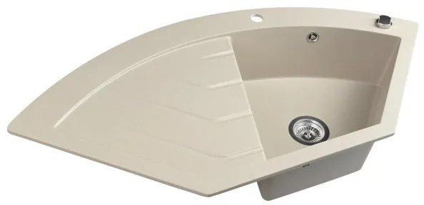 Sapho - Rohový kuchynský drez 114x57,5 cm granit/béžová