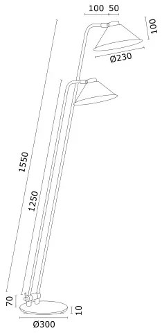 Argon 7074 - Stojacia lampa GABIAN 2xE27/15W/230V biela